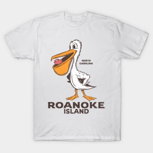 Roanoke Island, NC Summertime Vacationing Pelican & Fish T-Shirt